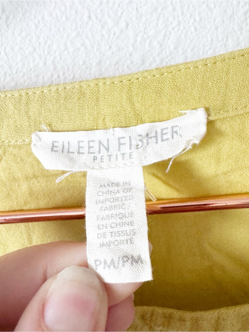 Eileen Fisher Yellow Scoop Neck Tunic with Front Pockets - Picture 4 of 9